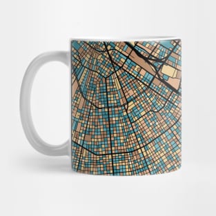 New Orleans Map Pattern in Mid Century Pastel Mug